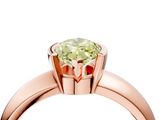 Rose gold Fancy Yellow Marquise  Solitaire Tension Set Diamond Ring with Wide Band_4