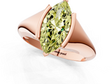 Rose gold Fancy Yellow Marquise  Solitaire Tension Set Diamond Ring_1