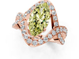 Rose gold Fancy Yellow Marquise  Solitaire Twist Band Pavé Diamond Engagement Ring_33