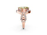 Rose gold Fancy Yellow Marquise  Solitaire Twist Band Pavé Diamond Engagement Ring_34