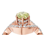 Rose gold Fancy Yellow Marquise  Solitaire Twist Band Pavé Diamond Engagement Ring_36
