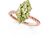 Rose gold Fancy Yellow Marquise  Solitaire Twist Band Ring with Four-Prong Setting_66