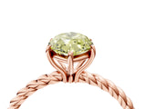 Rose gold Fancy Yellow Marquise  Solitaire Twist Band Ring with Four-Prong Setting_69