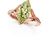 Rose gold Fancy Yellow Marquise  Solitaire Twist Band Six-Prong Setting 1