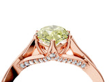 Rose gold Fancy Yellow Marquise  Solitaire Twist Band Six-Prong Setting 4
