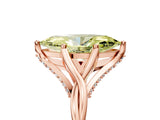 Rose gold Fancy Yellow Marquise  Solitaire Twist Band Six-Prong Setting 5