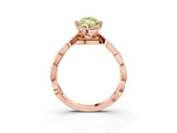 Rose gold Fancy Yellow Marquise  Solitaire Twist Band with Leaf Prong Setting 3