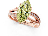 Rose gold Fancy Yellow Marquise  Solitaire Twist Band with Pavé Accents and Four-Prong Setting_34