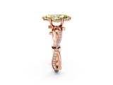 Rose gold Fancy Yellow Marquise  Solitaire Twist Band with Pavé Accents and Four-Prong Setting_35