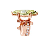 Rose gold Fancy Yellow Marquise  Solitaire Twist Band with Pavé Accents and Four-Prong Setting_38