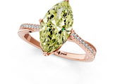 Rose gold Fancy Yellow Marquise  Solitaire Twist Band with Pavé Diamonds and Four-Prong Setting_47