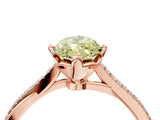 Rose gold Fancy Yellow Marquise  Solitaire Twist Band with Pavé Diamonds and Four-Prong Setting_50