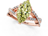 Rose gold Fancy Yellow Marquise  Solitaire Twist Band with Pavé Setting and Four-Prong Setting_1