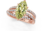 Rose gold Fancy Yellow Marquise  Solitaire Twist Band with Pavé Setting and Four-Prong Setting_1