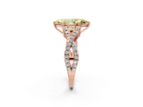 Rose gold Fancy Yellow Marquise  Solitaire Twist Band with Pavé Setting and Four-Prong Setting_2