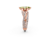 Rose gold Fancy Yellow Marquise  Solitaire Twist Band with Pavé Setting and Four-Prong Setting_2