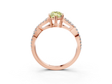 Rose gold Fancy Yellow Marquise  Solitaire Twist Band with Pavé Setting and Four-Prong Setting_3