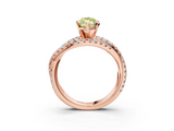 Rose gold Fancy Yellow Marquise  Solitaire Twist Band with Pavé Setting and Four-Prong Setting_3