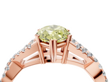 Rose gold Fancy Yellow Marquise  Solitaire Twist Band with Pavé Setting and Four-Prong Setting_4