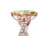 Rose gold Fancy Yellow Marquise  Solitaire Twist Band with Pavé Setting and Four-Prong Setting_5