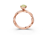 Rose gold Fancy Yellow Marquise  Solitaire Twist Band with Pave Prong Setting_3