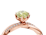 Rose gold Fancy Yellow Marquise  Solitaire Twist Band with Pave Prong Setting_4