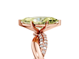 Rose gold Fancy Yellow Marquise  Solitaire Twist Band with Pave Prong Setting_5