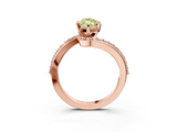 Rose gold Fancy Yellow Marquise  Solitaire Twist Band with Pave Set Diamonds and Four-Prong Setting_3