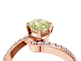 Rose gold Fancy Yellow Marquise  Solitaire Twist Band with Pave Set Diamonds and Four-Prong Setting_4