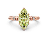 Rose gold Fancy Yellow Marquise  Solitaire Twisted Band Prong Set Engagement Ring_28