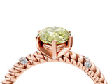 Rose gold Fancy Yellow Marquise  Solitaire Twisted Band Prong Set Engagement Ring_32