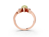 Rose gold Fancy Yellow Marquise  Solitaire Twisted Band Scroll Prong Ring_6
