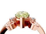 Rose gold Fancy Yellow Marquise  Solitaire Twisted Band Scroll Prong Ring_7