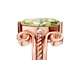 Rose gold Fancy Yellow Marquise  Solitaire Twisted Band Scroll Prong Ring_8