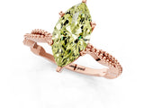 Rose gold Fancy Yellow Marquise  Solitaire Twisted Band with Bead Prong Setting_71