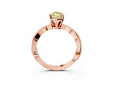 Rose gold Fancy Yellow Marquise  Solitaire Twisted Band with Bead Prong Setting_73