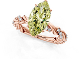 Rose gold Fancy Yellow Marquise  Solitaire Twisted Band with Pavé Accents and Four-Prong Setting_1
