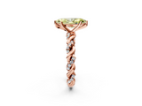 Rose gold Fancy Yellow Marquise  Solitaire Twisted Band with Pavé Accents and Four-Prong Setting_2