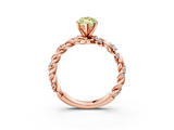 Rose gold Fancy Yellow Marquise  Solitaire Twisted Band with Pavé Accents and Four-Prong Setting_3