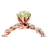 Rose gold Fancy Yellow Marquise  Solitaire Twisted Band with Pavé Accents and Four-Prong Setting_4