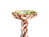 Rose gold Fancy Yellow Marquise  Solitaire Twisted Band with Pavé Accents and Four-Prong Setting_5