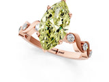 Rose gold Fancy Yellow Marquise  Solitaire Twisted Band with Prong Setting 1