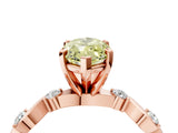 Rose gold Fancy Yellow Marquise  Solitaire Twisted Band with Prong Setting 4