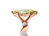 Rose gold Fancy Yellow Marquise  Solitaire Twisted Band with Prong Setting 5