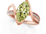 Rose gold Fancy Yellow Marquise  Solitaire Twisted Band with Prong Setting_4