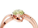 Rose gold Fancy Yellow Marquise  Solitaire Twisted Band with Prong Setting_7