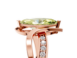 Rose gold Fancy Yellow Marquise  Solitaire Twisted Band with Prong Setting_8