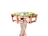 Rose gold Fancy Yellow Marquise  Solitaire Twisted Pave Diamond Ring with Four-Prong Setting_121