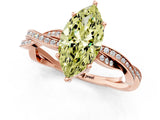 Rose gold Fancy Yellow Marquise  Solitaire Twisted Pave Diamond Ring with Four-Prong Setting_13