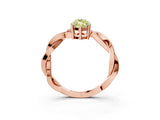 Rose gold Fancy Yellow Marquise  Solitaire Twisted Pave Diamond Ring with Four-Prong Setting_15